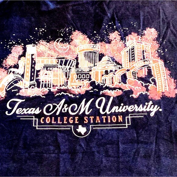 Texas A&M College Station Men's Shirt - Medium Double Sided Graphic Tee - Picture 3 of 5